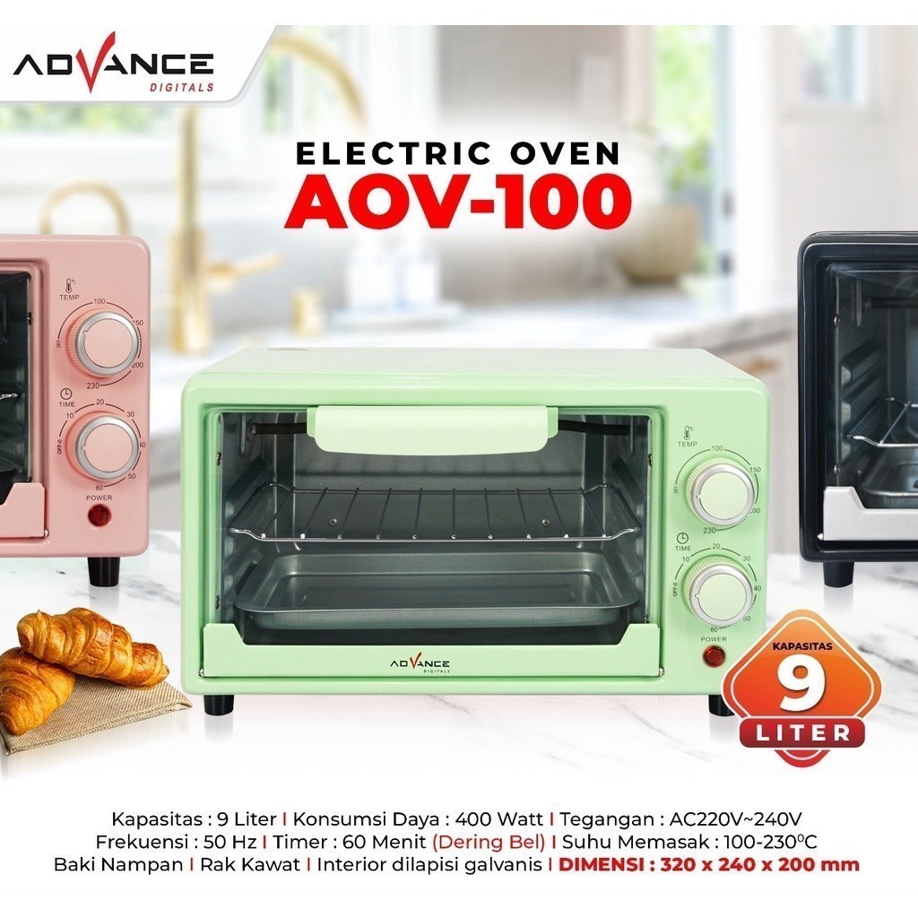 ADVANCE Electric Oven 9L AOV-100 oven listrik advance