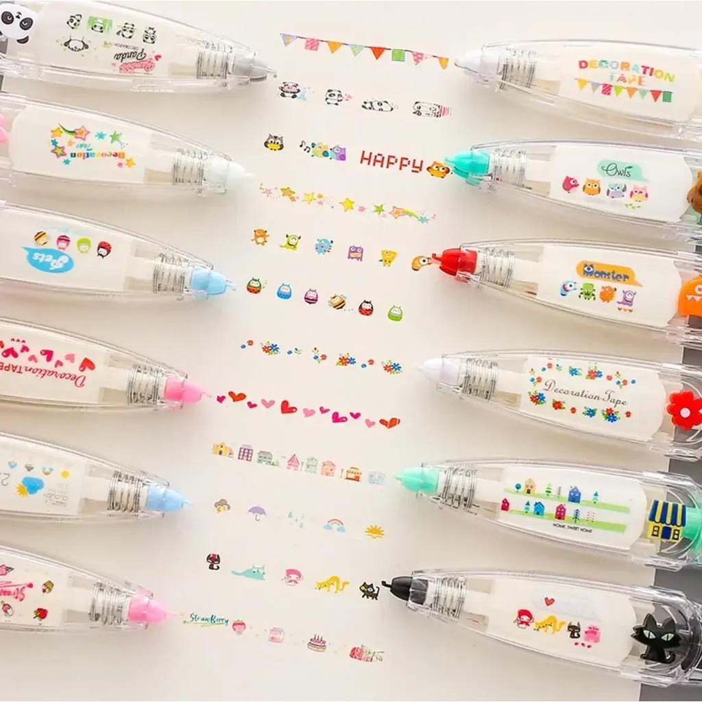 

Kawaii Decoration Tape Correction DIY Cute Korean Japanese aesthetic for Students Girls Stationery Back to School Supplies