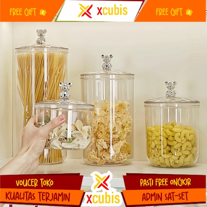 Toples Lebaran Estetika Toples Kue Lebaran Transparan Toples Transparan Tersegel Toples Wadah Bumbu 