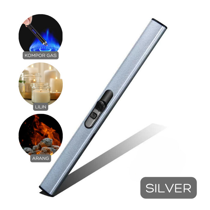 Pemantik Gas Korek Api Kompor Gas | Portable Electronic Igniter - SILVER#JL861