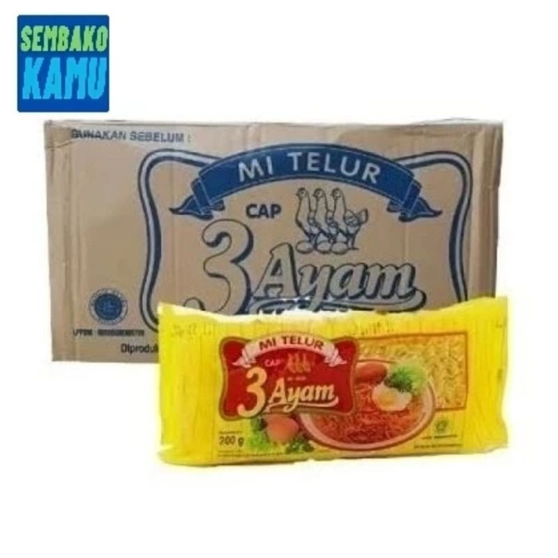 

Mie Telur Cap 3 Ayam - 1 Dus isi 20 Pcs