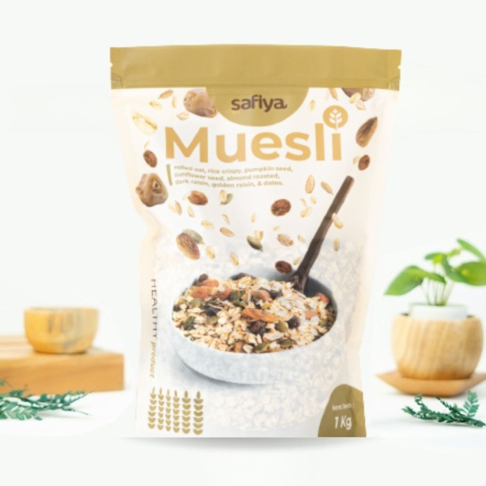 

Muesli 1 Kg Safiya Sereal Makanan Ringan - Oatmeal Diet Sehat Alami
