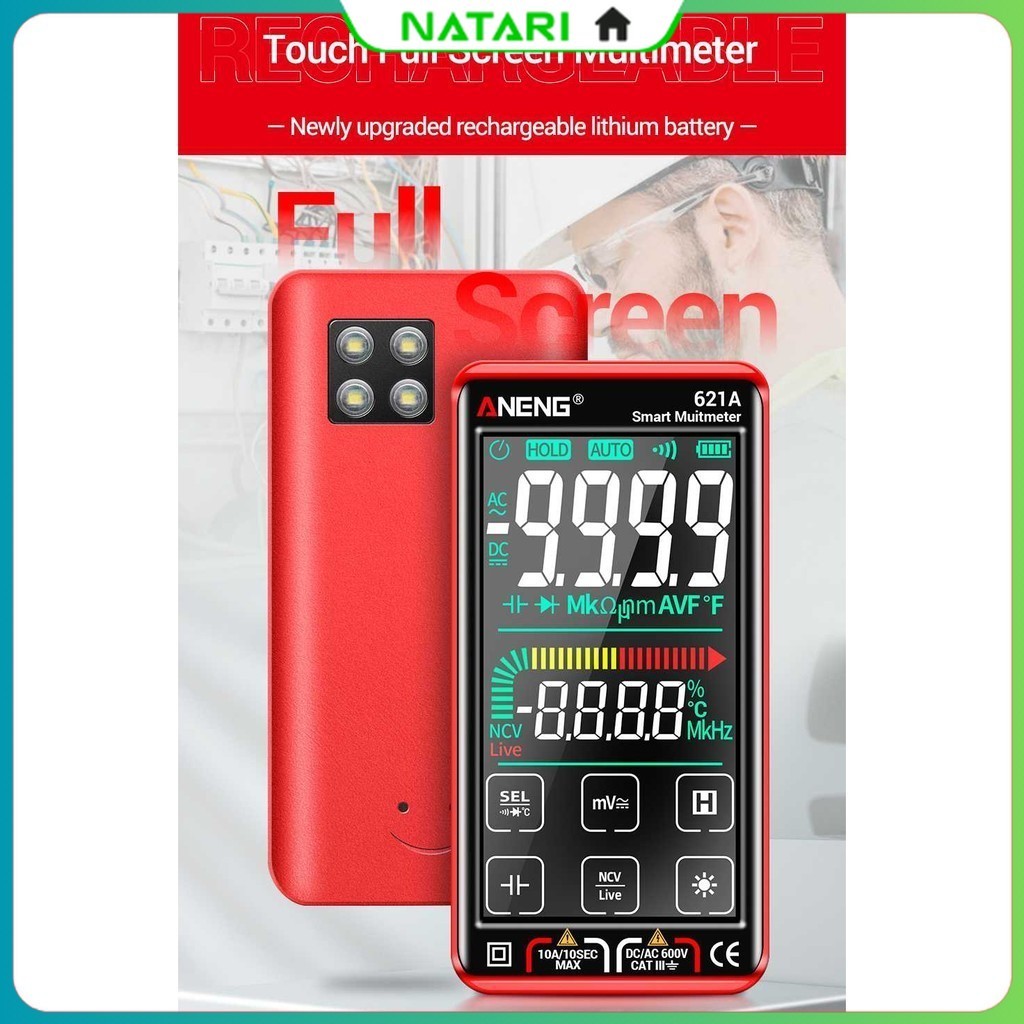 ANENG Smart Digital Multimeter Tester Transistor Touch Screen - 621A