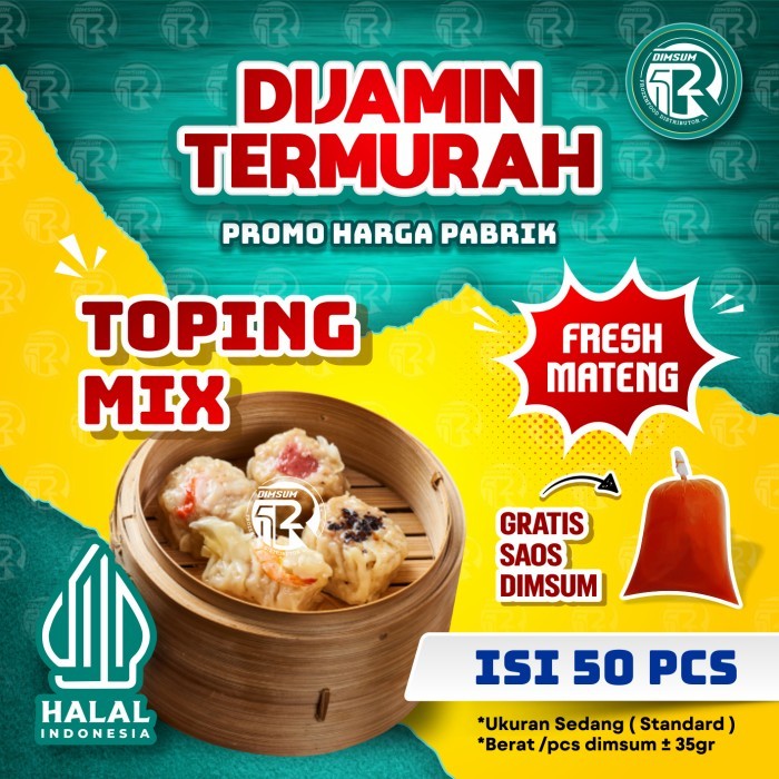 

DIMSUM AYAM TOPING MIX FRESH MATANG ( ISI 50 ) HALAL ( PROMO GROSIR)