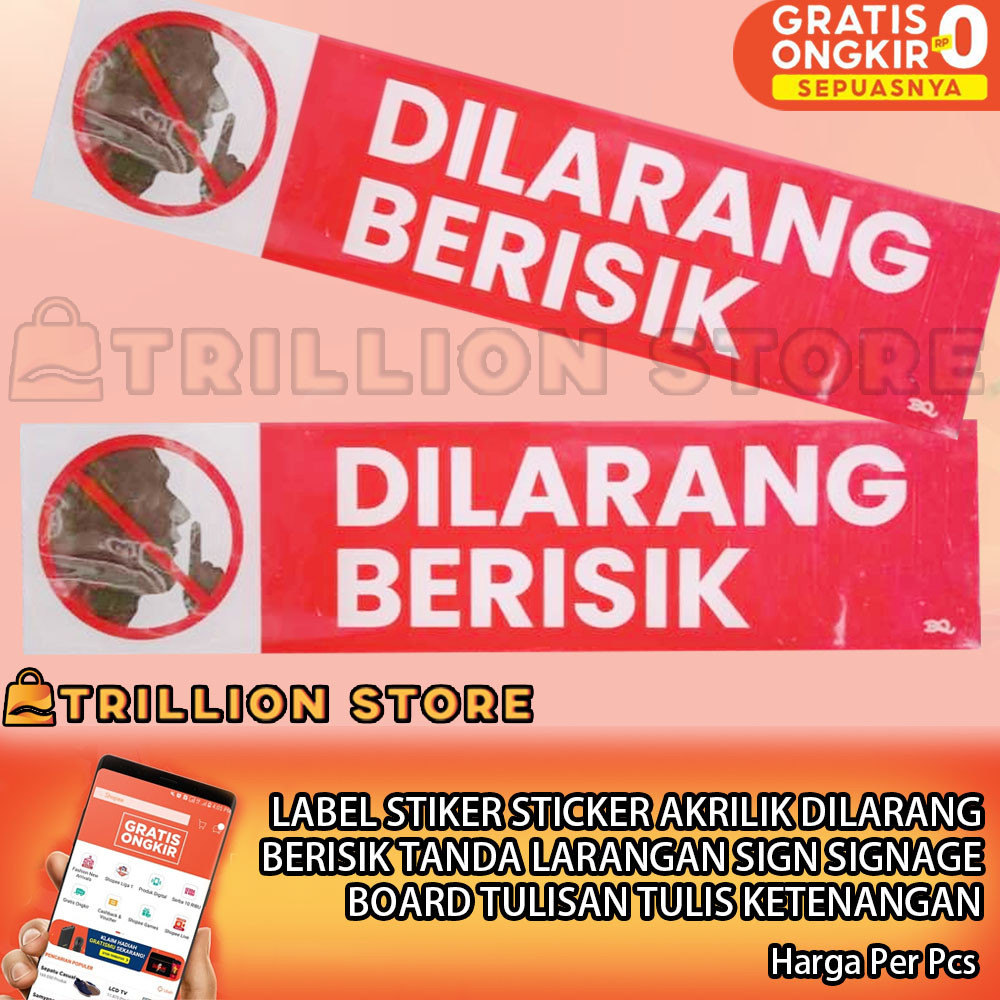 

BoyQo Akrilik Dilarang Berisik Tanda Larangan Label Stiker Sticker Sign Signage Board Tulisan Tulis Ketenangan Ruangan Masjid Kantor Sekolah Acrylik Acrylic Akrilic Tempel Kaca Dinding Dapur Papan Peringatan Warning