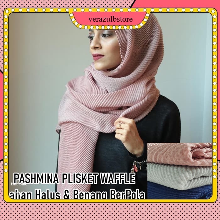 Murah!!!!! Pashmina wrinkle P282C rawis crinkle hijab plisket malaysia pleated shawl waffle  import 