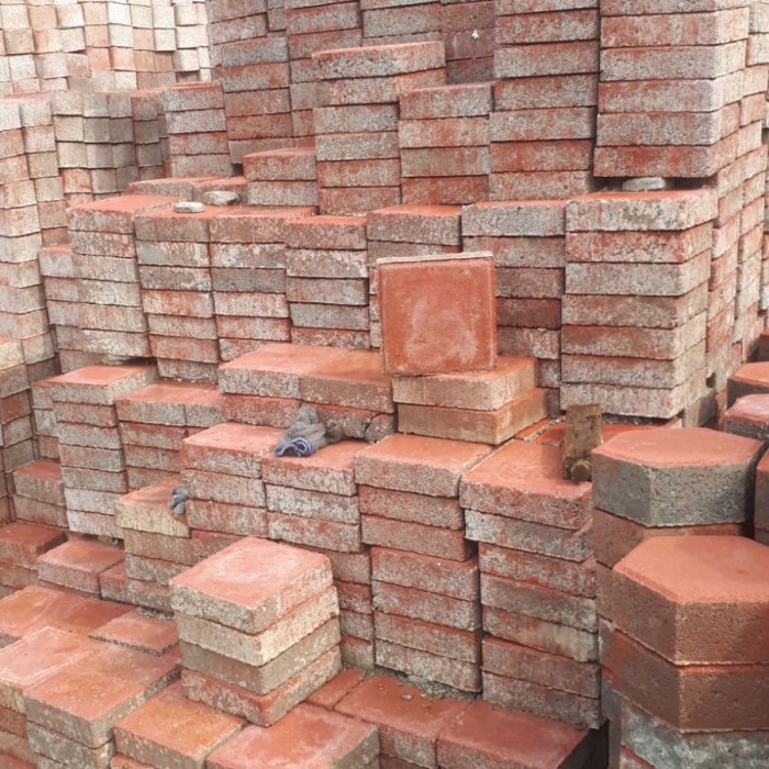 AU paving block, conblock jenis ubin 21x21 - Merah