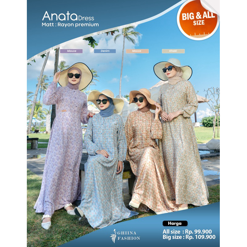 ANATA DRESS, gamis adem, gamis ghiina, ghiina fashion