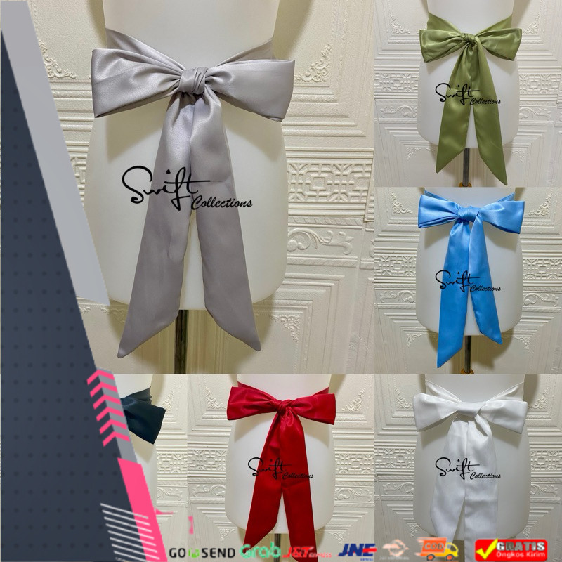 PROMO Sabuk satin / pita satin / ikat pinggang tali obi satin hiasan kebaya dress gamis