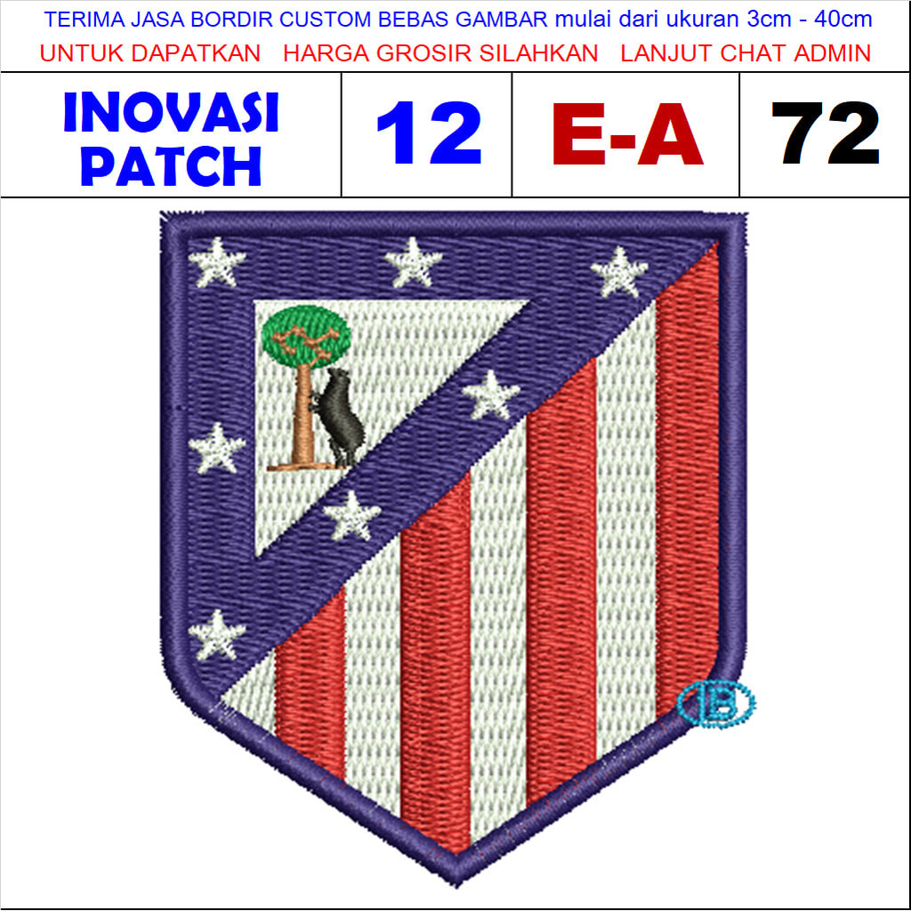 NEAR PATCH BORDIR LOGO E-A72 BOLA LALIGA SPANYOL ATLETICO MADRID -  PATCH REVIEW / TESTIMONI
