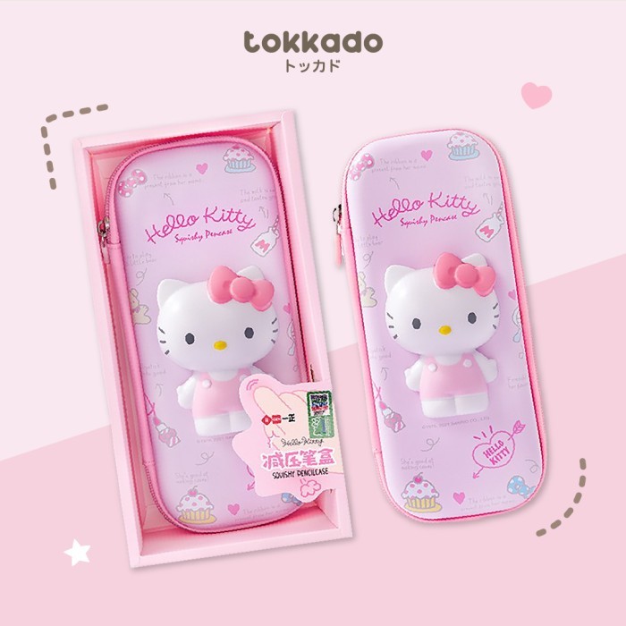 

TOKKADO Sanrio Squishy Pencil Case Original Kotak Pensil Anak Lucu - Hello Kitty