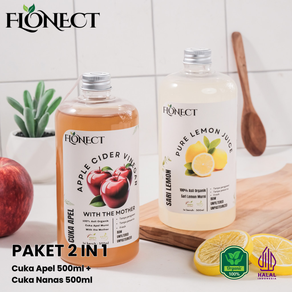 

Sehat Paket 2 in 1 Sari lemon 500ml dan Cuka Apel 500ml