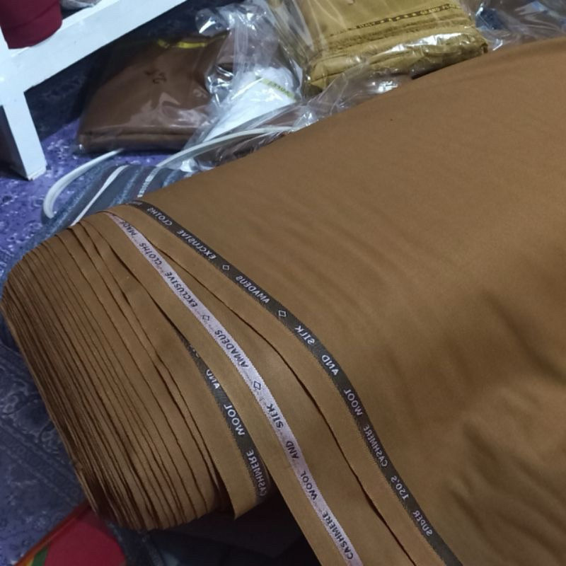 kain pemda tebal khaki premium wool & silk bahan seragam dinas pdh