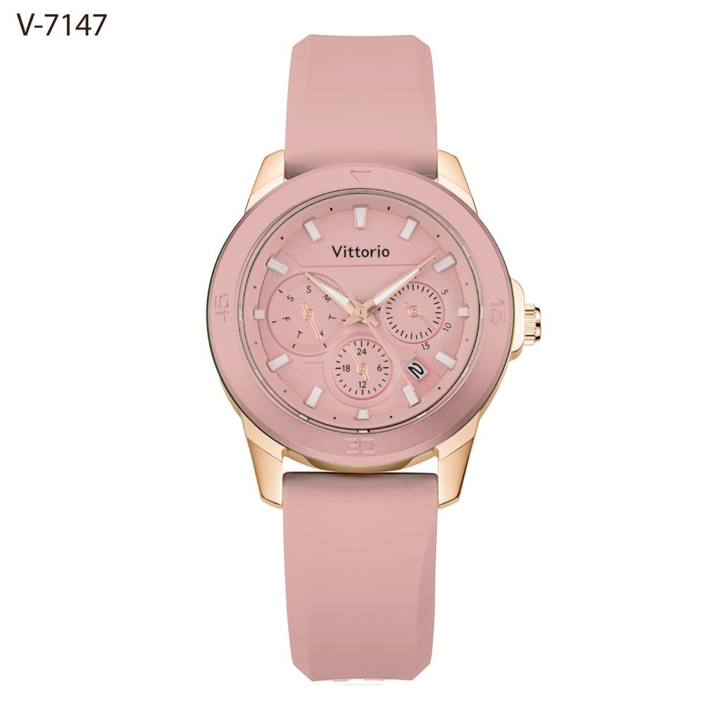 Jam Tangan  Jam Tangan Wanita Vittorio 7147 Rubber Tanggal