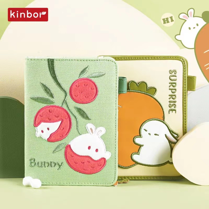

Kinbor A6 Embroidery Notebook Stationery Supplies Bookmark With Card Slot Multifunctional Schedule Notebook Birthday Gift