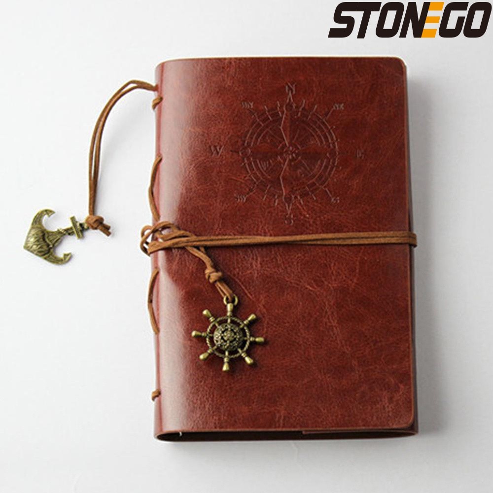 

STONEGO Spiral Notebook Retro Diary Antique Pirate Anchor PU Leather Notebook A6 Replaceable Stationery Gift Travel Journal