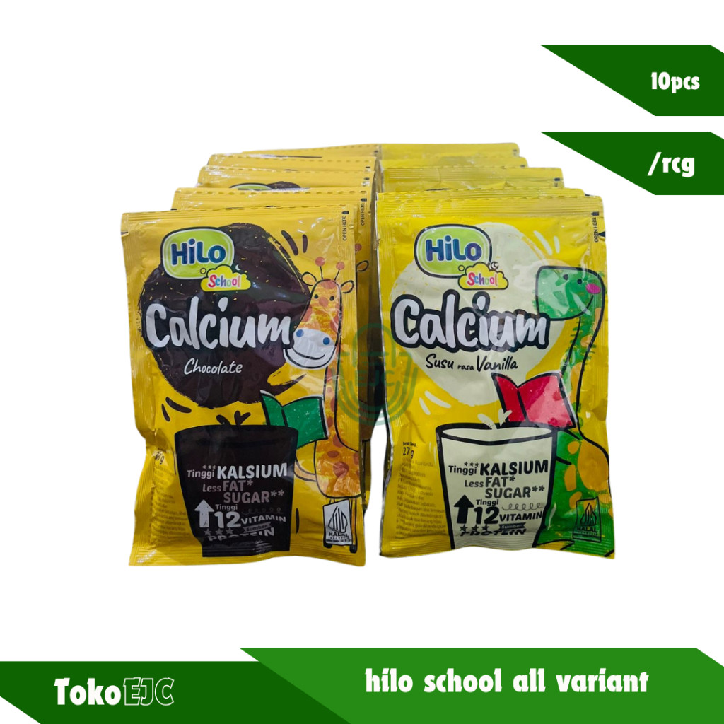 

[EJC] HiLo School Calcium Chocolate Tinggi Kalsium & Susu rasa vanilla renceng