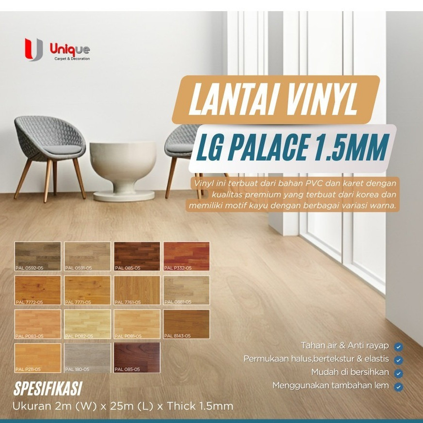 PROMO NEW Vinyl Roll LG Palace / Karpet Lantai Vinyl Motif Kayu Tebal 1,5mm