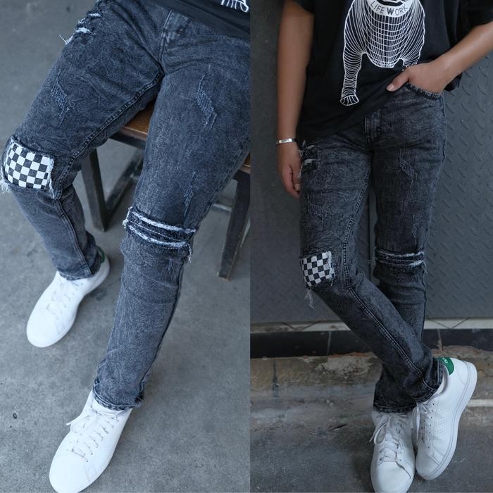 Celana Jeans Panjang Pria Skinny Slim Fit Strech Ripped Catur Nyaman-Antarnia Jeans - 28