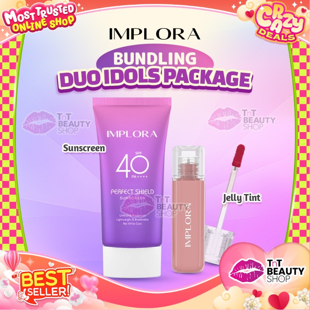 {BUNDLING} Implora Package Duo Idol Sunscreen & Jelly Tint - LipTint | TnT Beauty Shop
