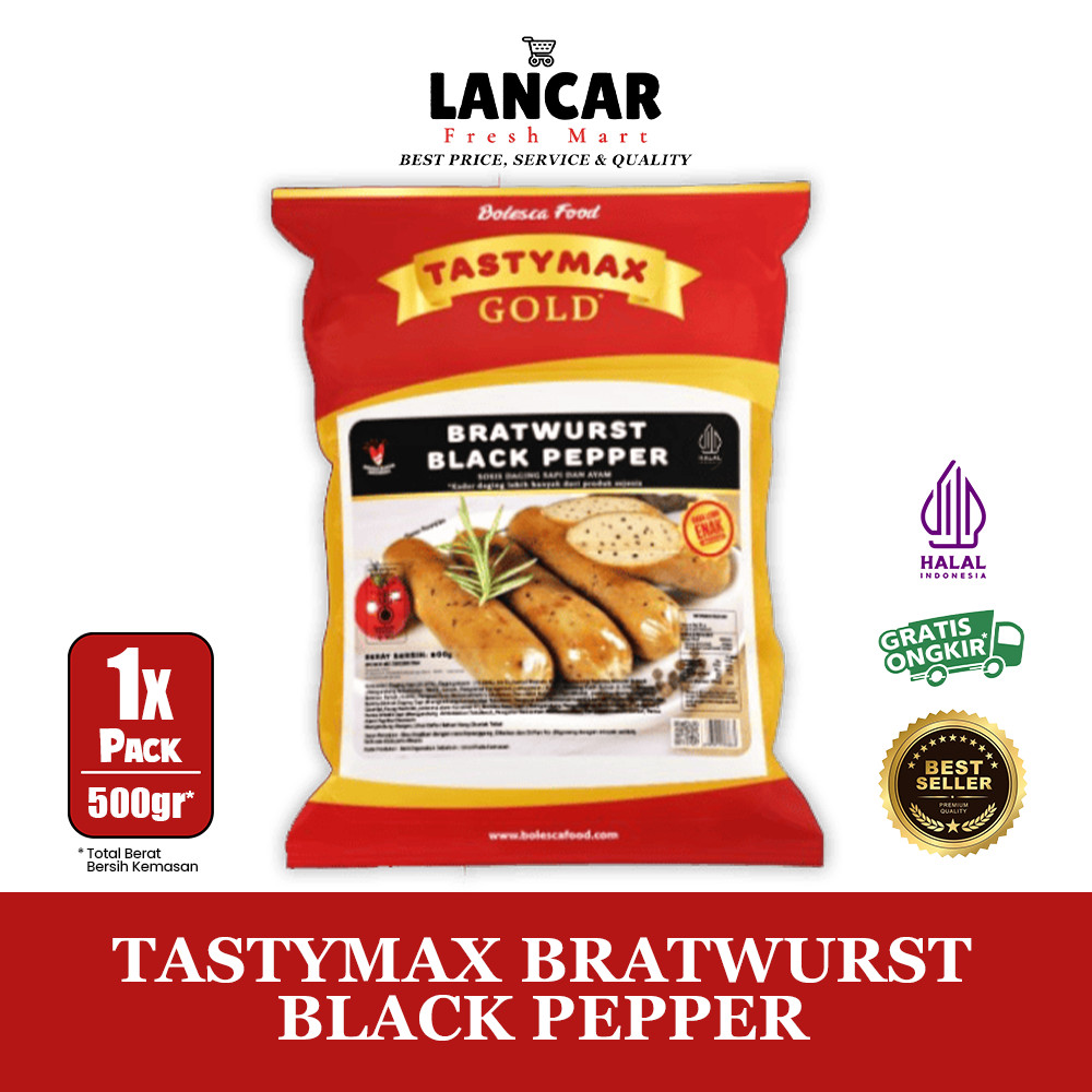 

TASTYMAX BRATWURST BLACK PEPPER 500GR
