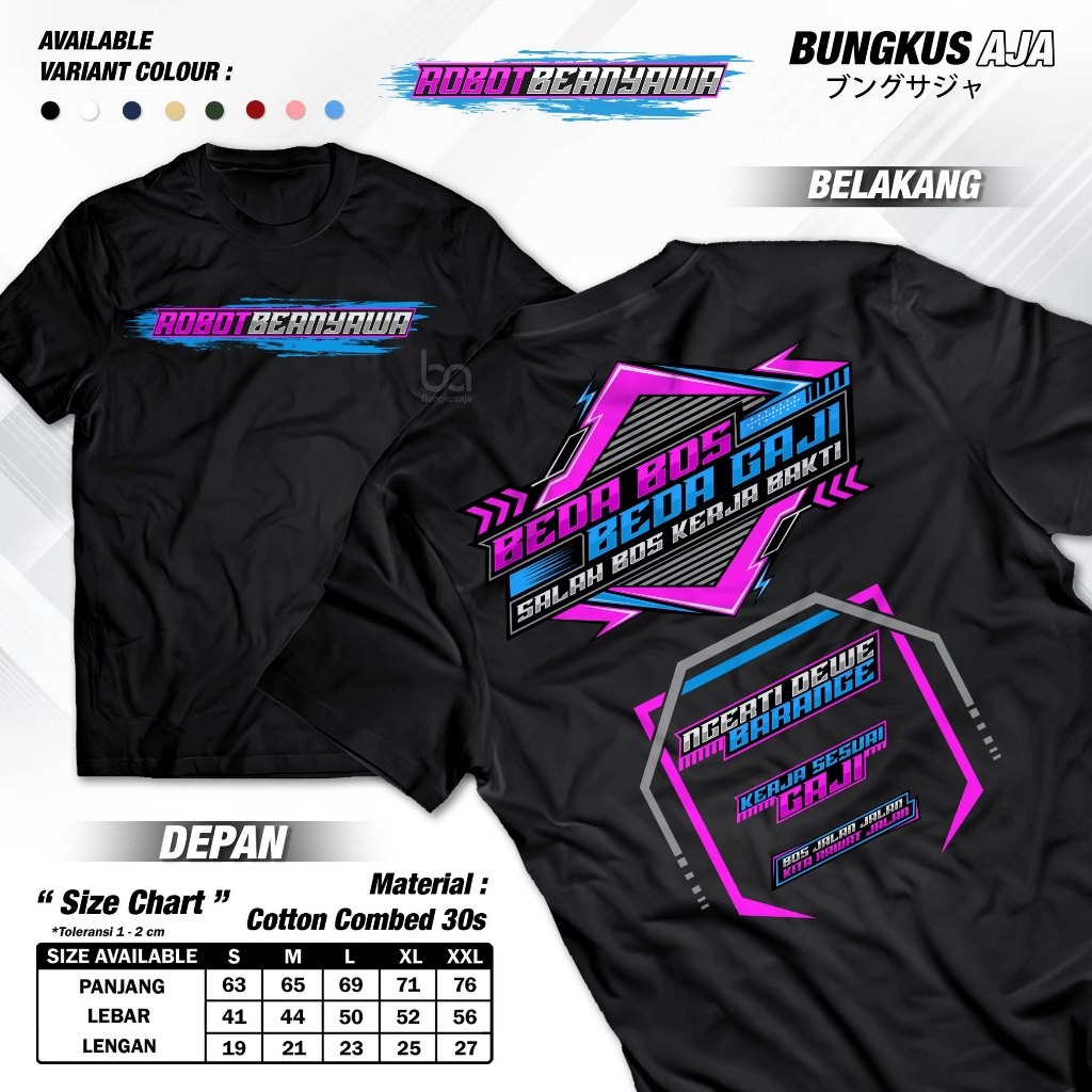 Kaos Beda Bos Beda Gaji Salah Bos Kerja Bakti - Baju Kata Kata Keren Nyindir Lucu Pejuang Rupiah Cot
