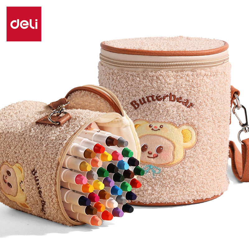 

Deli x Butterbear | Oil Pastel beserta Tas Lucu | 36 warna | HY903-36