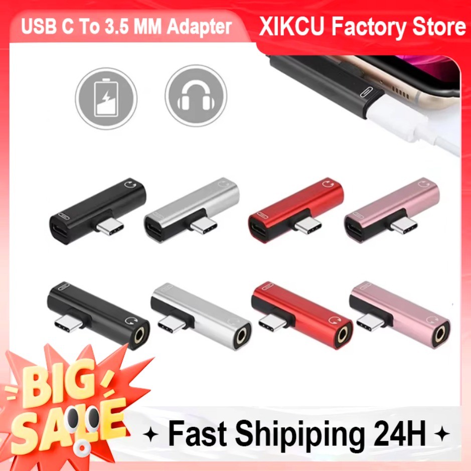 XIKCU Earphone Audio Adapter USB C To 3.5 MM Jack Charging Converter 3.0 To Type C OTG for MacbookPr