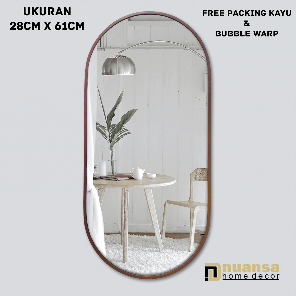 CERMIN GANTUNG OVAL - CERMIN DINDING - CERMIN MINIMALIS