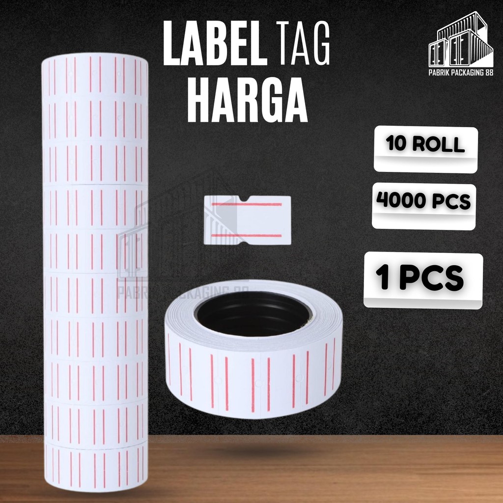 

Kertas Label Harga Refill Price Tag Roll 400 PCS 1 Line isi 10 Penanda Harga Bungkus Makanan