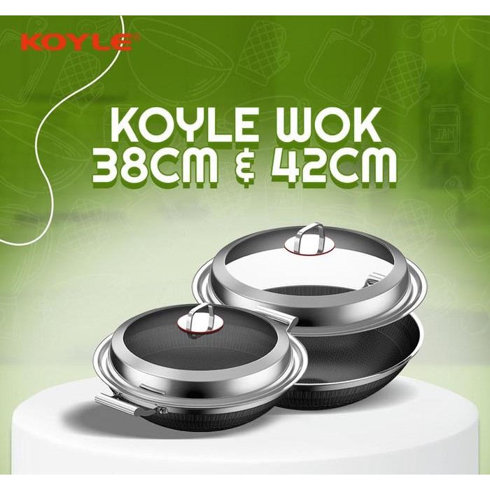 Koyle Large WOK 38cm & 42cm High Quality - Wok Diameter 42