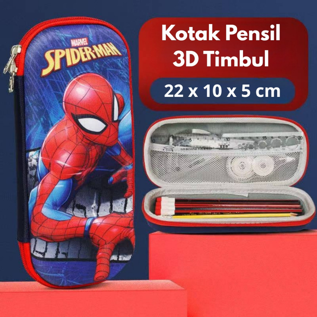 

HJK Kotak Pensil 3D Anak Sekolah Tempat Pensil TK SD Bahan EVA Karakter Lucu 3D Timbul KP01