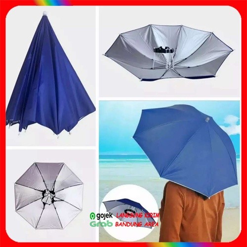 Payung Pancing Kepala Topi Anti UV Headband Tebal Topi Payung Kepala Payung Kepala Dewasa