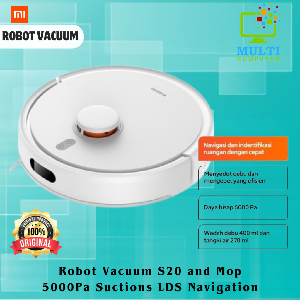 Vacuum Xiaomi Robot S20 and Mop 5000Pa Suctions LDS Navigation