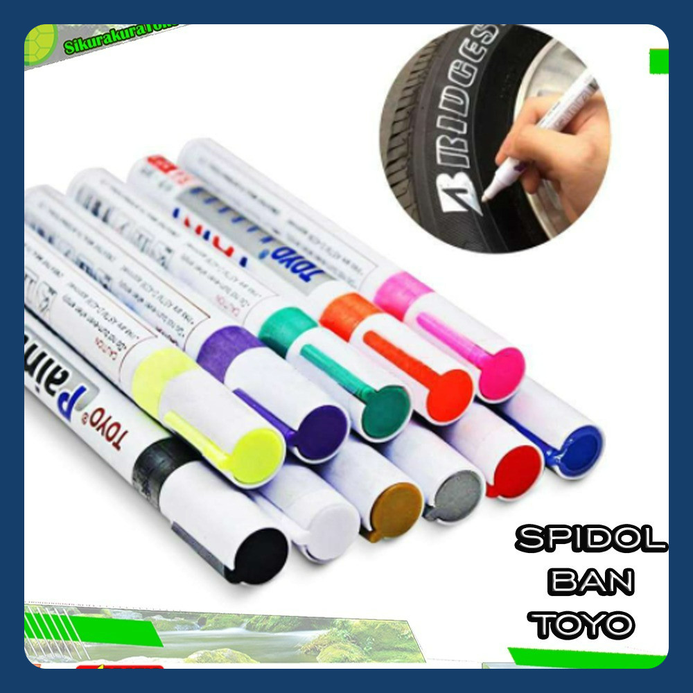 

(RUMY'S) Grosir Spidol Ban Toyo Paint Marker Original Import Warna Warni : Silver Merah Putih Kuning Gold Biru Hitam
