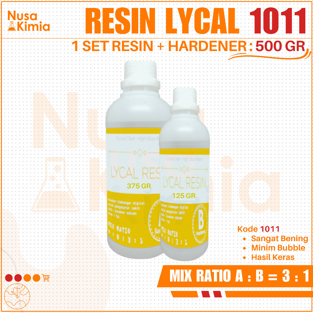 LETERSHOP Resin Bening Lycal Keras 1011 500 Gram Super Bening