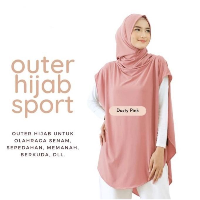 Jilbab Rompi Sporty Jumbo Hijab Instan Long vest Panjang Jersey - Hitam