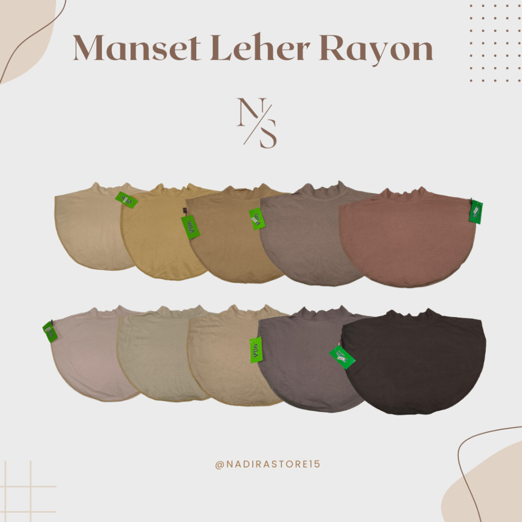 HEMATIN Manset Leher Rayon Wanita Remaja Dewasa Hitam Putih Full Warna Dalaman Wanita Hijab Rayon Hi