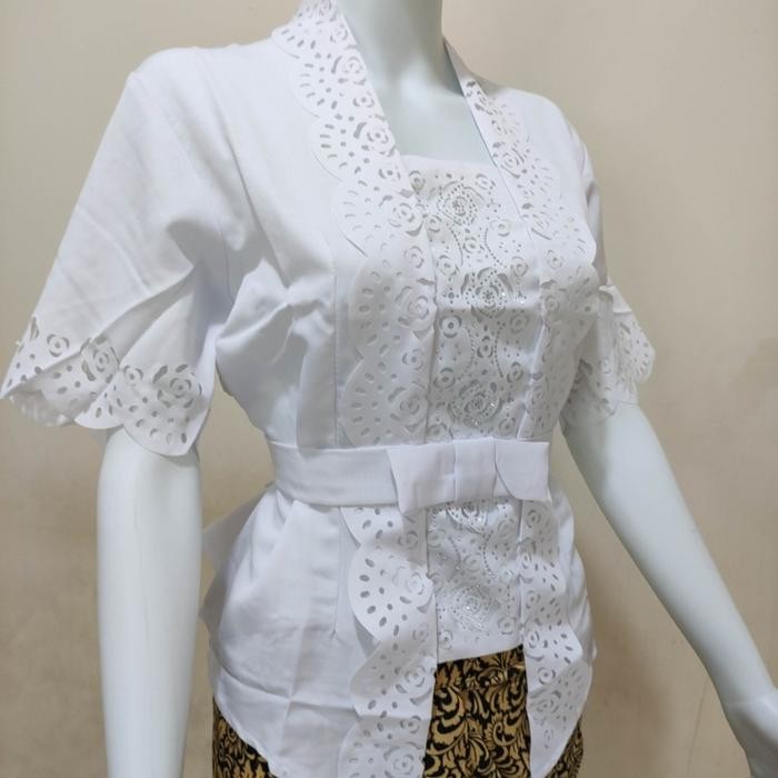 

Atasan Kebaya Kutubaru Modern Mewah Lengan Pendek Bahan Baloteli Aneka Warna Terbaru | Kutu Baru Wanita Dewasa Moderen Acara Pesta Kondangan Lamaran Akad Nikah Kekinian Catherine - Putih Cerah, XXL