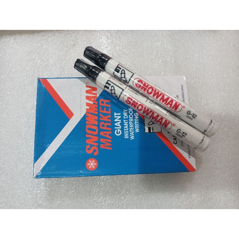 

spidol snowman permanen G 12 warna hitam 12pcs