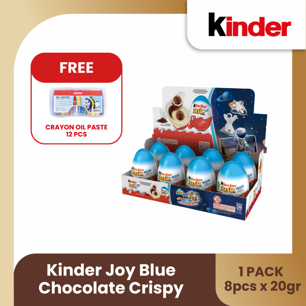 

Kinder Joy Blue Chocolate Crispy 20gr Isi 8pcs