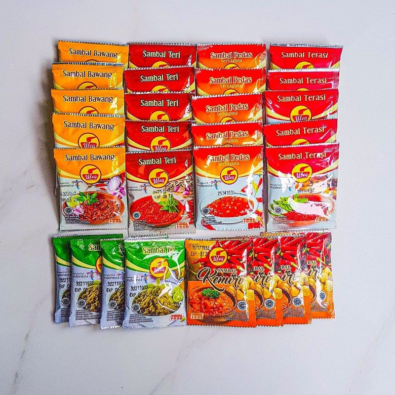 

VARIAN LENGKAP Sambal Sambel Uleg Ulek Finna Sachet Ecer Terasi Bawang Geprek Bajak Kecombrang