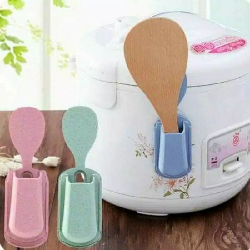 BHZ Holder Centong Nasi Magic Com Tempat Dudukan Sendok Tempel Rice Cooker Vacum Vacuum - BPA Free