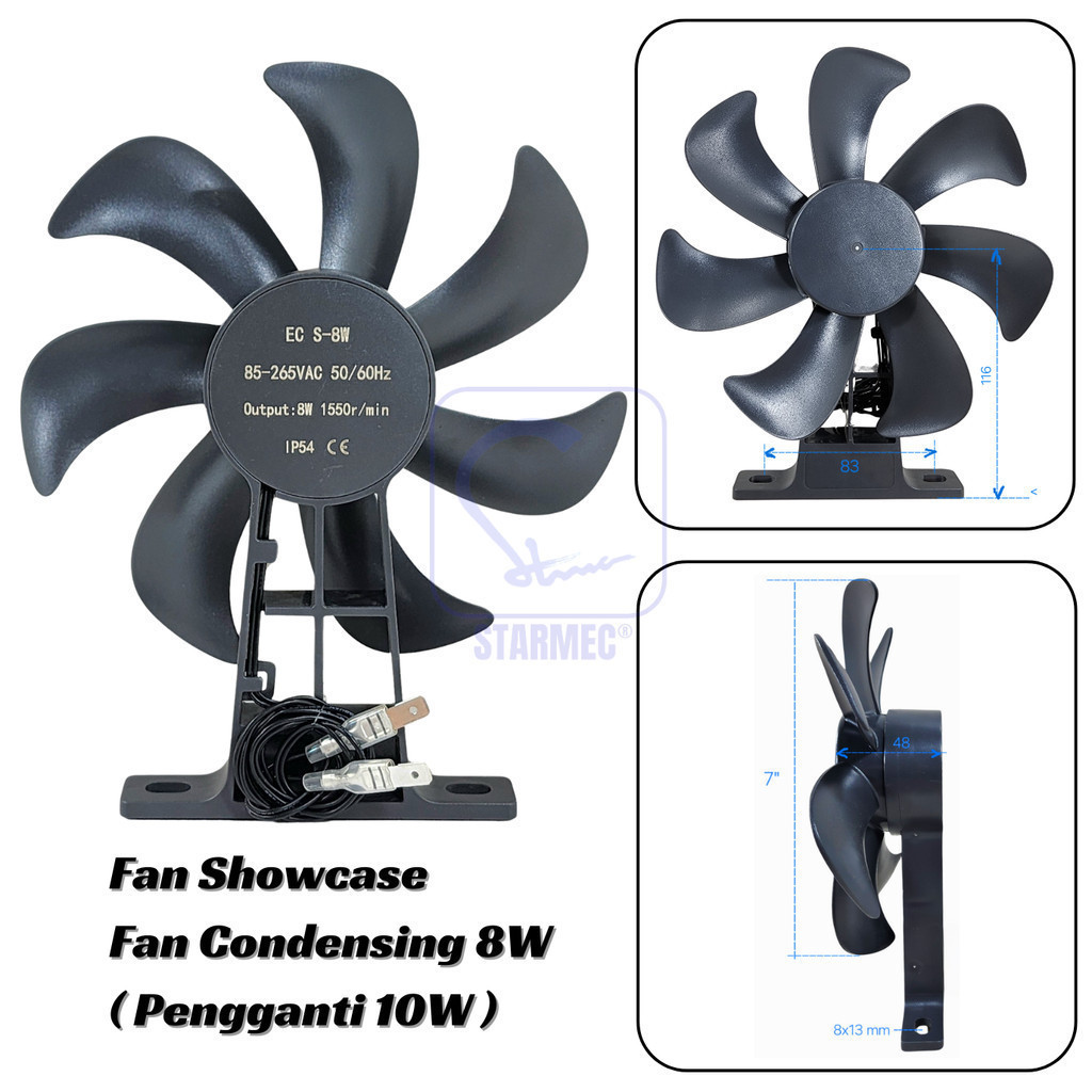 

Fan Motor Showcase Condensing 8 Watt ECQ Starmec ( Pengganti 10W )