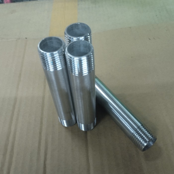 pipa nepel 10cm stainless 304 drat luar *1* (inch)