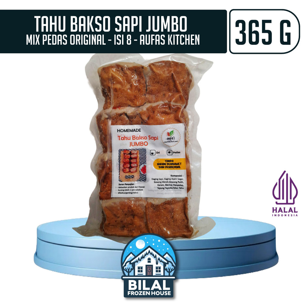 

Tahu Bakso Sapi Jumbo - Mix Pedas dan Original - Isi 8 by Aufas Kitchen (365-370gr)