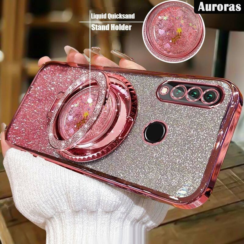 Untuk Huawei Y6P Y7 2019 Y7 Prime 2019 Y7 Pro 2019 Y7A Y8P Y9 Prime Y9s Phone Case Liquid Glitter Qu