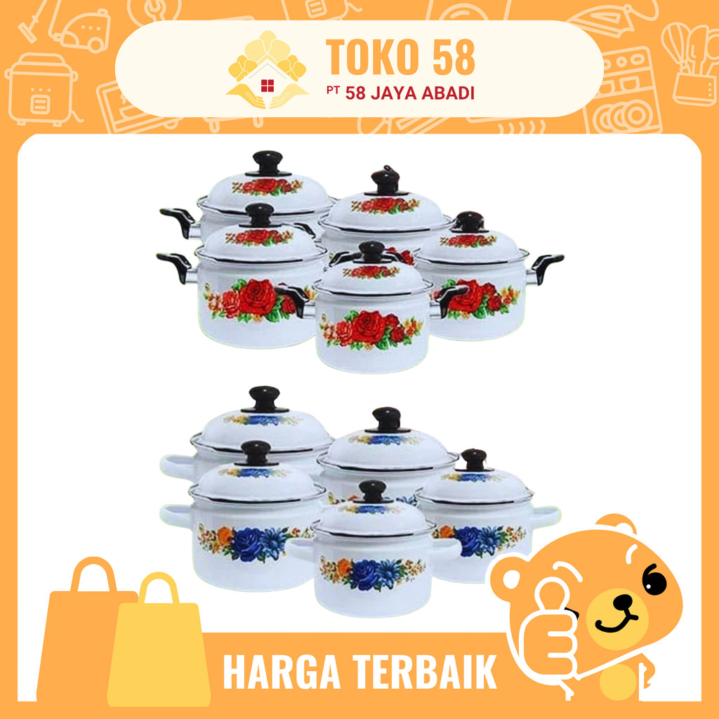 [COD] Maspion Panci Set Enamel Panda Thailando Ideal 16/24 cm & Panci Thailando Ekonomi