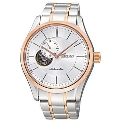 JAM TANGAN PRIA SEIKO SSA140 PRESAGE AUTOMATIC STAINLESS STRAP ROSE GOLD SILVER