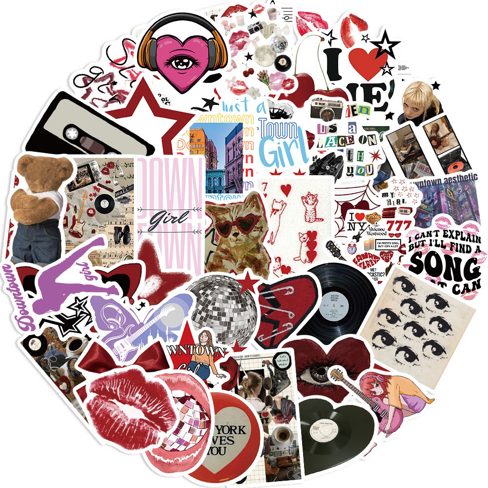 

10/30/50pcs Cool Downtown Y2K Girls Stickers Trend Cartoon Decals Decoration DIY Skateboard Laptop Phone Bike Graffiti Kids Toys